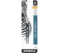 Zebra G-301 Stainless Steel Pen JK-Refill, Fine Point, 0.7mm, Blue Ink, 2-Count
