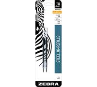 Zebra G-402 Stainless Steel Pen JK-Refill, Fine Point, 0.5mm, Black Ink, 2-Count