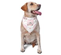 Zebra Geometric Grid White Pink Spring Dog Bandanas Boy Bulk Puppy Kerchief Adjustable Soft Triangle Bibs Accessories for Small Medium Large Dogs Cats White