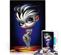 Zebra Girl Whimsical Art1000 Adult Pieces Jigsaw Puzzle for Educational Game Challenge Toy Artists Collection, Fine Art 38x26cm