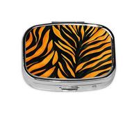Zebra Gold Texture Pattern Pill Case Pill Box Travel Pill Organizer Small Square Medicine Box for Purse & Pocket Gifts