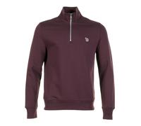 Zebra Half Zip Sweatshirt Very Dark Red, Large
