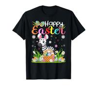 Zebra Happy Easter Egg Hunt Bunny Ear Zebra Easter T-Shirt