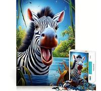 Zebra Happy Safari Day Adult Jigsaw1000 Pieces Mind Boost Game Premium Laser Cut Quality Relaxing Indoor Group Activity (38x26cm)