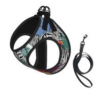 Zebra Harness Leash Set for Cat and Dog, Reflective Vest for Small Pets Walking Escape-Proof