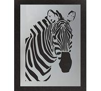 Zebra Head Stencil | Art Decor & Craft Template | Paint Canvas Art, Walls, Fabrics, Furniture | Various Size Options | Reusable Stencil by Ideal Stencils | (M/ 26X37CM)