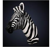 Zebra Head Wall Hanging - Horse Head Wall Mount - 3D Animal Head Wall Decor Figurine for Wild Animal Lovers, 14.5" L x 6.8" W x 18.1" H,Black