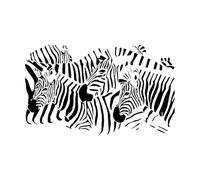 Zebra Heads Wall Decal African Animals Decor Zebra Black and White Wall Art HomeLiving Room Bedroom-S-35x57cm-Black