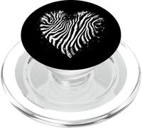 Zebra Heart Drawing Wildlife Safari Animal Print Artwork PopSockets PopGrip for MagSafe