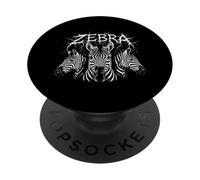 Zebra Heavy Metal 80s Animal Rock Music Concert Rock N Roll PopSockets Adhesive PopGrip