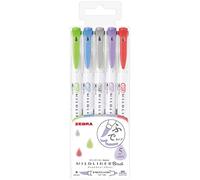 Zebra Highlighter Mildliner Brush Noble Color 5 Colors Set, WFT8-5C-NC