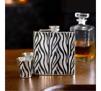 Zebra Hip Flask And Shot Glasses Set | Auden