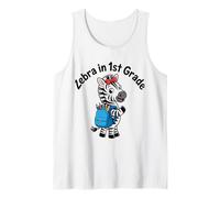 Zebra in 1st Grade Back to School Cute Student Tank Top