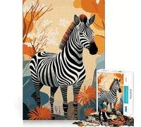 Zebra in A Forest Jigsaw for Adults 1000 Pieces Think Skill Game High Precision Die Cut Entertaining Challenge for Spare Time (38x26cm)