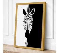 Zebra in Lines Minimalist Canvas Wall Art Print 36x24 Inch