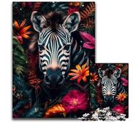 Zebra in The Jungle Art JigsawPuzzle 1000 Pieces for Adults Impossible Jigsaw Puzzles for Adults Perfect for Family Fun on Holidays 1000 PCS(38x26cm)