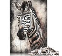 Zebra Ink Art Puzzles 500 Pieces Wooden Puzzles for Adults & Teenager Learning Educational Toys 500pcs (52x38cm)