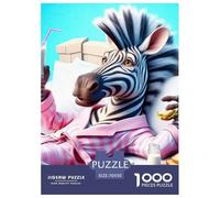 Zebra Jigsaw Puzzles for Adults Gifts 1000 Pieces Fun Challenging Home Decors Brainteasing Quirky Wild Animals Jigsaw Puzzle for Women Men Adult 70x50cm/1000pcs