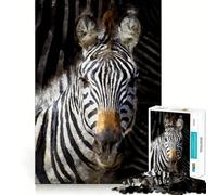 Zebra Jigsaw Puzzles1000 Pieces Brain Recall Game Premium Laser Cut Quality Absorbing Activity for Quiet Nights (38x52cm)