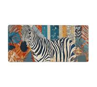 Zebra Jungle Mouse Mat Vintage Gaming Mouse Pad with Stitched Edges Non-Slip Large Desk Mat for PC Laptop Office Home Gamer 900x400x3mm Keyboard Mousepad