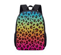 Zebra Leopard Print 17 Inch Backpack Modern Pink Stripe Fashion Student School Bag for Teens Kids Large Bookbag (08)