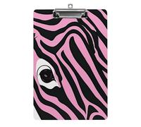 Zebra-Like Print Clipboard, A4 Acrylic Clipboard with Hanging Hole, Ultra-Light Clip Board - Holds 100 Sheets, Shatterproof Document Holder for Office, 12.5" X 8.5"