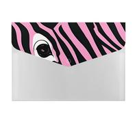 Zebra-Like Print File Folder 6-Pocket, Waterproof Accordion File Organizer with Snap Closure, Expanding Document Holder for Office, Home