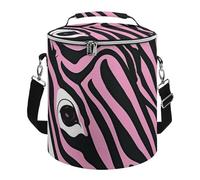 Zebra-Like Print Lunch Bag, 15L Portable Leakproof Picnic Basket with Shoulder Strap, Insulated Picnic Cooler Bag for Camping, Beach, Hiking & Groceries