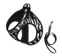 Zebra-Like Print Print Dog Harness Leash Set Reflective Pet Harness Puppy Vest Suitable Dogs Cats Small Breeds