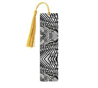 Zebra-Like Print Print Wooden Bookmark Women Men Tassel Book Marks Bookmarks for Book Lovers Reading Accessories