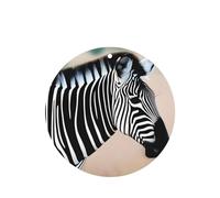 Zebra Looking Around Pattern Car Air Fresheners 4 Pcs Round Shape Hanging Aromatherapy Tablets Scented Fresheners For Bedroom Bathroom