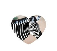 Zebra Looking Around Pattern Car Air Fresheners 6 Pcs Heart Shape Hanging Aromatherapy Tablets Scented Fresheners For Bedroom Bathroom
