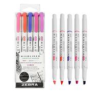 Zebra Mildliner Creative Marker Highlighter Pens - Double Ended - Pretty in Pink and Purple Set