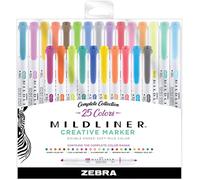 Zebra Mildliner Double Ended Highlighters 25/Pkg-Assorted Colors