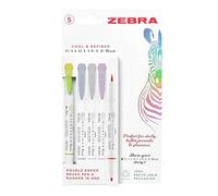 Zebra MILDLINER Dual Tip Brush Pens Plastic Mild Ink Bullet & Brush Tip Adult Colouring Pens With Brush & Bullet Tip Art Markers For Bullet Journal Highlighting Lettering Planing Highlighters Pack of