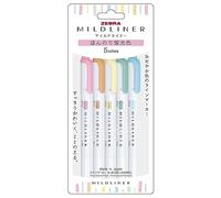 Zebra Mildliner Marker 5C-N Set
