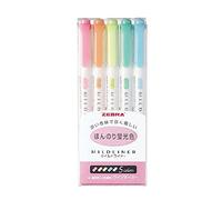 Zebra MILDLINER WKT7-5C Fluorescent Marker (5-Colour Set)
