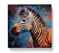 Zebra Neo Impressionism Canvas Wall Art Print 20x20 Inch