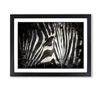 Zebra No.4 Modern CB Framed Print | A3 Black Framed Wall Art | Ready to Hang | Modern Animal Picture | Living Room Bedroom Lounge Office