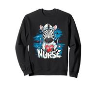 Zebra Nurse Nursing School Stethoscope Nursing Zebra Lover Sweatshirt