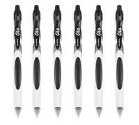 Zebra Ola Gel Retractable Gel Pen - White Barrel - Black Ink - 6 Pack