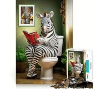 Zebra on The Toilet Jigsaw for Adults1000 Pieces Mind Boost Game Seamless Fit Precise Pieces Relaxing Indoor Group Activity (38x52cm)