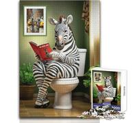 Zebra on The Toilet Jigsaw Puzzles 1000 Pieces for Teenagers Mindful Learning Fun Game Unique Gift for Joyful Celebrations Size 38x52cm