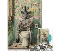 Zebra on The Toilet Jigsaw Puzzles for Teenagers 1000 Jigsaws,Learning Educational Toys Family Games Unique Birthday And Gifts (38x26cm)