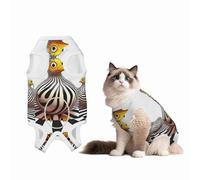 Zebra Op Art, Little Bird Dog Surgery Suit Recovery Suit, 100% Cotton Breathable Full Body Dog & Cat Surgical Suit with Cute Prints, Male & Female Pets X-Large