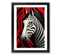 Zebra Op No.5 Framed Print | A2 Black Framed Wall Art | Ready to Hang | Modern Animal Picture | Living Room Bedroom Lounge Office