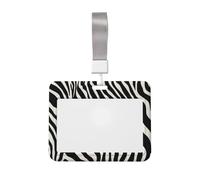 Zebra Pattern Black White Stripes Badge Holder | Sliding Id Hard Plastic Work Card Case Name Tag Protector For Office