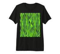 Zebra Pattern Camouflage Abstract in Lime Green Premium T-Shirt