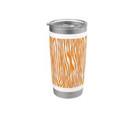 Zebra Pattern Camouflage Abstract in Orange Stainless Steel Insulated Tumbler
