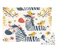 Zebra Pattern-Cartoon Animal Design_1 Jigsaw Puzzle Zebra 1000 Pieces 100% Recycled Board for Couples Logic Skill Party Game 52x38cm/1000pcs